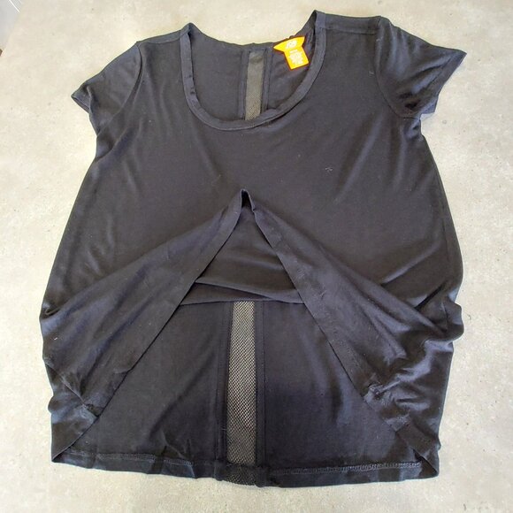 JOE FRESH Women's Black Cap Sleeves Knit Tee-Shirt w/Mesh Panel in Back - XS/TP - Picture 1 of 10